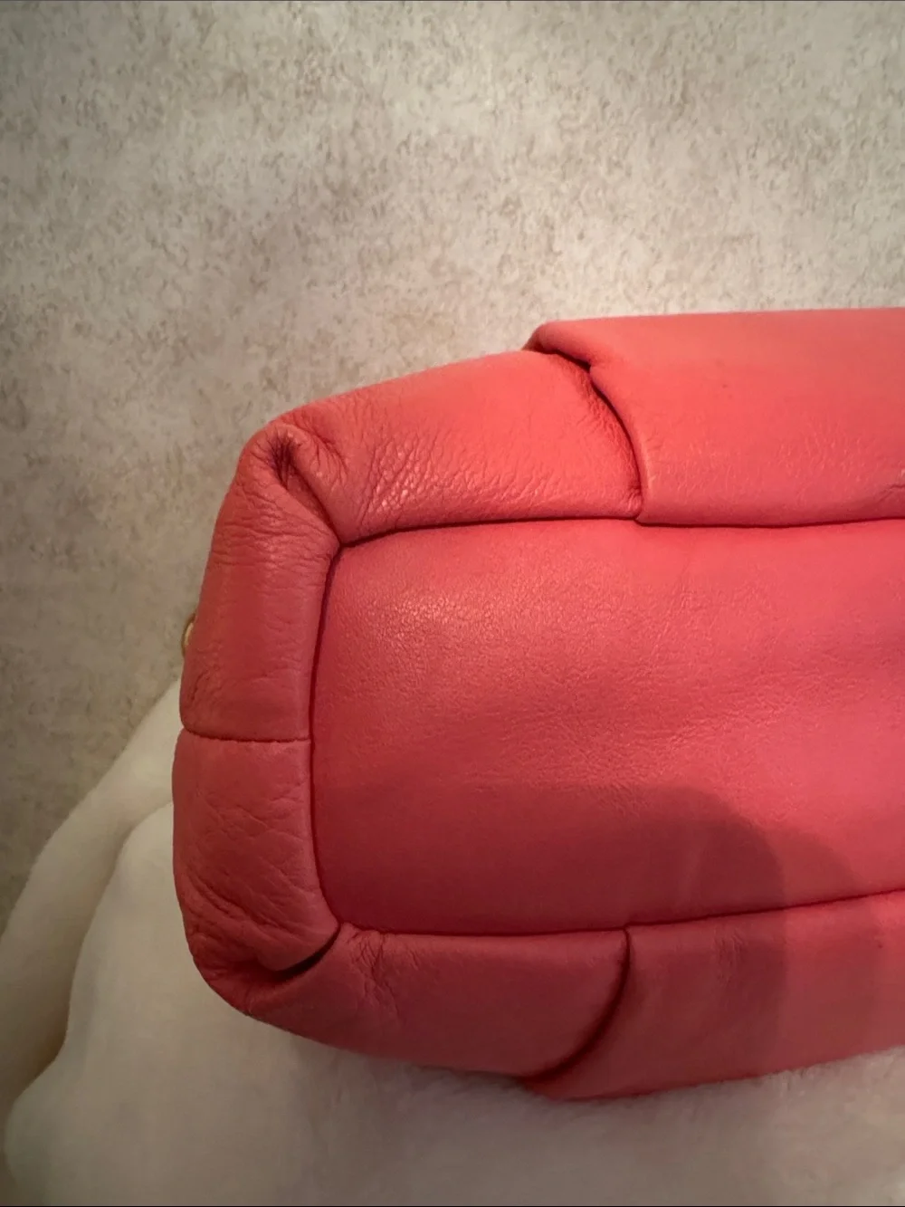 Coach Coral Pink Madison Isabella Hobo pebbled Leather Shoulder Bag